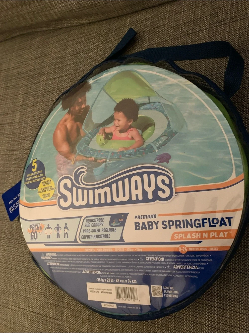 NIB SwimWays Baby Splash N Play SpringFloat (incl 5 toys)